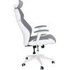 BF8300 Πολυθρόνα Γραφείου Διευθυντή, Microfiber Γκρι PU Άσπρο (ΕΟ587,2) (Γκρι)