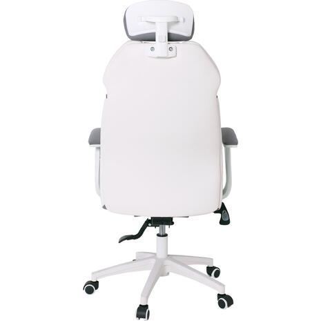 BF8300 Πολυθρόνα Γραφείου Διευθυντή, Microfiber Γκρι PU Άσπρο (ΕΟ587,2) (Γκρι)