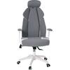 BF8300 Πολυθρόνα Γραφείου Διευθυντή, Microfiber Γκρι PU Άσπρο (ΕΟ587,2) (Γκρι)