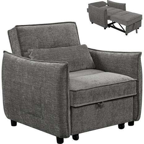 ΠΟΛΥΘΡΟΝΑ-ΚΡΕΒΑΤΙ ORYN HM3307.01 ΓΚΡΙ ΥΦΑΣΜΑ 85x88x78Υεκ.