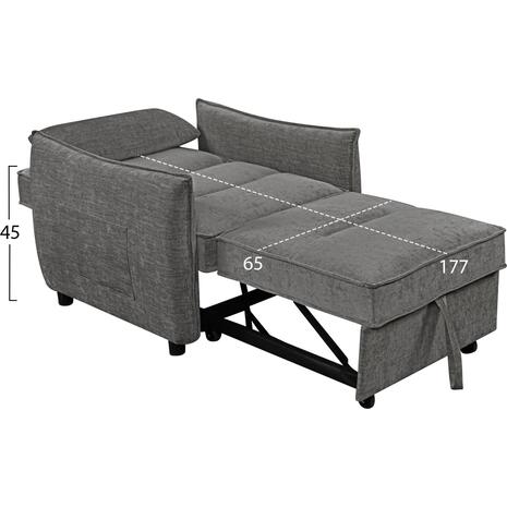 ΠΟΛΥΘΡΟΝΑ-ΚΡΕΒΑΤΙ ORYN HM3307.01 ΓΚΡΙ ΥΦΑΣΜΑ 85x88x78Υεκ.