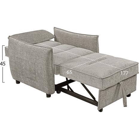 ΠΟΛΥΘΡΟΝΑ-ΚΡΕΒΑΤΙ ORYN HM3307.03 ΜΠΕΖ ΥΦΑΣΜΑ 89x85x84Υεκ.