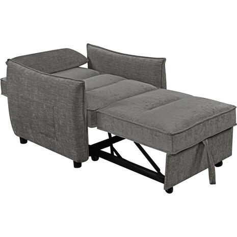 ΠΟΛΥΘΡΟΝΑ-ΚΡΕΒΑΤΙ ORYN HM3307.01 ΓΚΡΙ ΥΦΑΣΜΑ 85x88x78Υεκ.