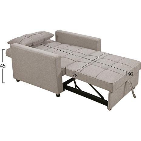 ΠΟΛΥΘΡΟΝΑ-ΚΡΕΒΑΤΙ MERO HM3306.03 ΜΠΕΖ ΥΦΑΣΜΑ 100x90x83Υεκ.
