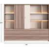 ΒΙΒΛΙΟΘΗΚΗ ΣΕΙΡΑ SUPERON HM2140 ΜΕΛΑΜΙΝΗ ΜΠΕΖ & ΦΥΣΙΚΟ--LED ΦΩΤΙΣΜΟΣ 240x40x200Υεκ