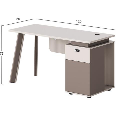 ΓΡΑΦΕΙΟ ΜΕ ΔΕΞΙ ΝΤΟΥΛΑΠΙ NEWLINE HM18273R ΜΕΛΑΜΙΝΗ ΕΚΡΟΥ-ΑΝΟΙΧΤΟ ΚΑΦΕ 120x60x75Υεκ