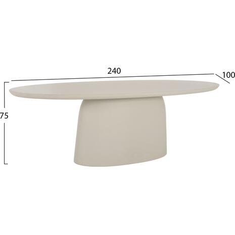 ΤΡΑΠΕΖΙ ΤΡΑΠΕΖΑΡΙΑΣ ΟΒΑΛ BRECCAN HM6577.02 ΜΠΕΖ FIBER CEMENT 240x100x75Υεκ.