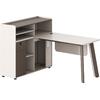 ΓΡΑΦΕΙΟ ΑΡΙΣΤΕΡΗ ΓΩΝΙΑ NEWLINE HM18275L ΜΕΛΑΜΙΝΗ ΕΚΡΟΥ-ΠΟΔΙΑ ΑΛΟΥΜΙΝΙΟΥ 160x120x105Υεκ