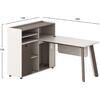 ΓΡΑΦΕΙΟ ΑΡΙΣΤΕΡΗ ΓΩΝΙΑ NEWLINE HM18275L ΜΕΛΑΜΙΝΗ ΕΚΡΟΥ-ΠΟΔΙΑ ΑΛΟΥΜΙΝΙΟΥ 160x120x105Υεκ