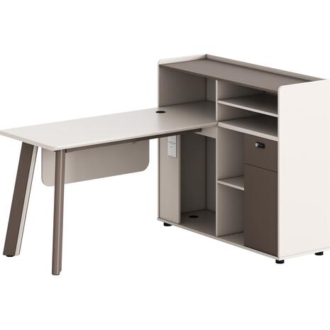ΓΡΑΦΕΙΟ ΔΕΞΙΑ ΓΩΝΙΑ NEWLINE HM18275R ΜΕΛΑΜΙΝΗ ΕΚΡΟΥ--ΠΟΔΙΑ ΑΛΟΥΜΙΝΙΟΥ 160x120x105Υεκ