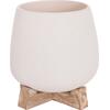 ΓΛΑΣΤΡΑ ΕΣ.ΧΩΡΟΥ FRELLO HM4674.02S ΛΕΥΚΟ FIBER CEMENT--TEAK ΒΑΣΗ 14,5x14,5x16Υεκ.