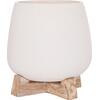 ΓΛΑΣΤΡΑ ΕΣ.ΧΩΡΟΥ FRELLO HM4674.02S ΛΕΥΚΟ FIBER CEMENT--TEAK ΒΑΣΗ 14,5x14,5x16Υεκ.