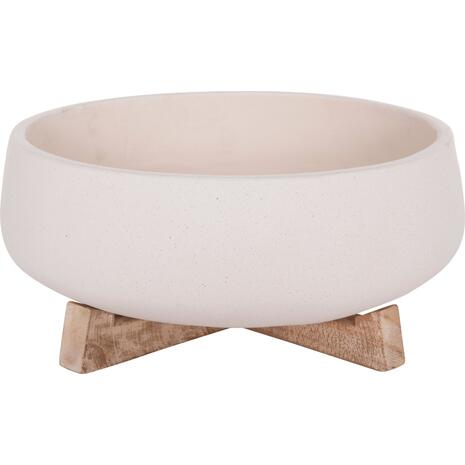 ΓΛΑΣΤΡΑ ΕΣ.ΧΩΡΟΥ FRELLO HM4674.02M ΛΕΥΚΟ FIBER CEMENT--TEAK ΒΑΣΗ 27x26,5x12Υεκ.