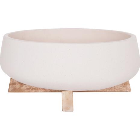 ΓΛΑΣΤΡΑ ΕΣ.ΧΩΡΟΥ FRELLO HM4674.02M ΛΕΥΚΟ FIBER CEMENT--TEAK ΒΑΣΗ 27x26,5x12Υεκ.