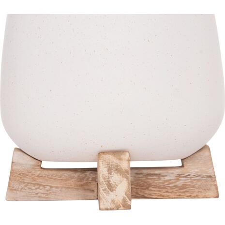 ΓΛΑΣΤΡΑ ΕΣ.ΧΩΡΟΥ FRELLO HM4674.02S ΛΕΥΚΟ FIBER CEMENT--TEAK ΒΑΣΗ 14,5x14,5x16Υεκ.