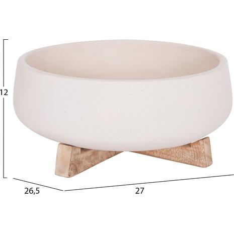 ΓΛΑΣΤΡΑ ΕΣ.ΧΩΡΟΥ FRELLO HM4674.02M ΛΕΥΚΟ FIBER CEMENT--TEAK ΒΑΣΗ 27x26,5x12Υεκ.