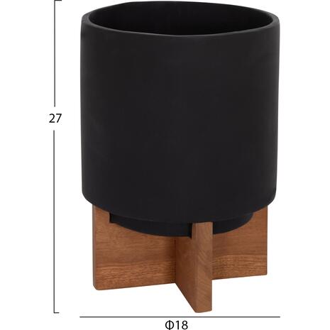 ΣΕΤ 3 ΓΛΑΣΤΡΕΣ ΜΕ TEAK ΒΑΣΕΙΣ TANTI HM4685.01 FIBER CEMENT ΣΕ ΜΑΥΡΟ ΧΡΩΜΑ