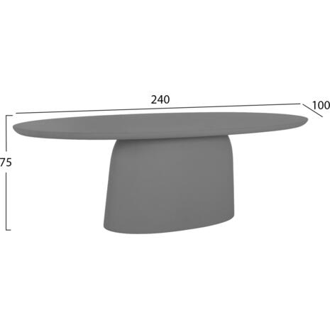 ΤΡΑΠΕΖΙ ΤΡΑΠΕΖΑΡΙΑΣ FIBER CEMENT ΟΒΑΛ BRECCAN HM6577.01 ΓΚΡΙ 240x100x75Υεκ.