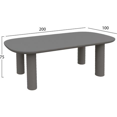 ΤΡΑΠΕΖΙ ΤΡΑΠΕΖΑΡΙΑΣ KIORA HM6597.01 ΓΚΡΙ FIBER CEMENT 200x100x75Υεκ