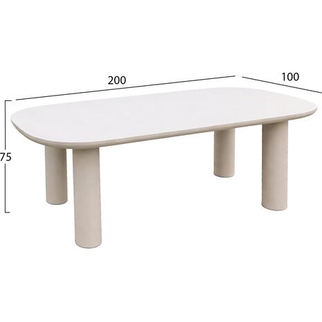 ΤΡΑΠΕΖΙ ΤΡΑΠΕΖΑΡΙΑΣ FIBER CEMENT KIORA HM6597.02 ΜΠΕΖ 200x100x75Υεκ