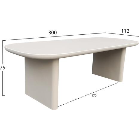 ΤΡΑΠΕΖΙ ΤΡΑΠΕΖΑΡΙΑΣ FIBER CEMENT AZAMI HM6601.02 ΜΠΕΖ 300x112x75Υεκ.