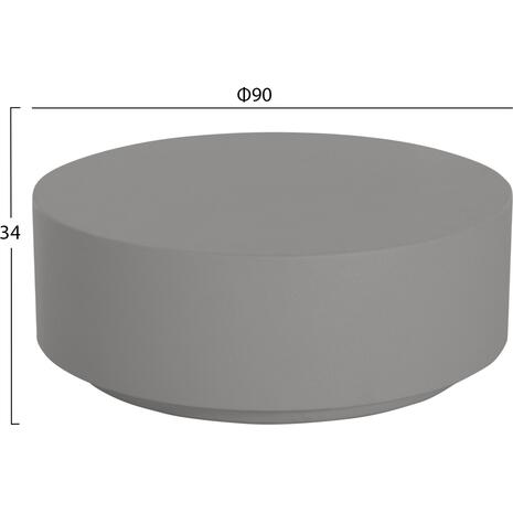 ΤΡΑΠΕΖΙ ΜΕΣΗΣ FIBER CEMENT ΣΤΡΟΓΓΥΛΟ KYOKO HM6579.01 ΓΚΡΙ Φ90x30Υεκ.