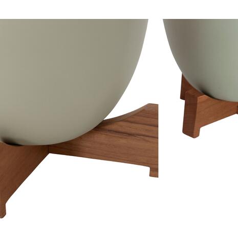 ΓΛΑΣΤΡΕΣ ΣΕΤ 2ΤΜΧ SEON HM4686.09 TERRACOTTA ΣΕ ΛΕΥΚΟ & ΠΡΑΣΙΝΟ--TEAK ΒΑΣΗ