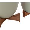 ΓΛΑΣΤΡΕΣ ΣΕΤ 2ΤΜΧ SEON HM4686.09 TERRACOTTA ΣΕ ΛΕΥΚΟ & ΠΡΑΣΙΝΟ--TEAK ΒΑΣΗ