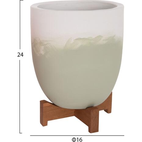 ΓΛΑΣΤΡΕΣ ΣΕΤ 2ΤΜΧ SEON HM4686.09 TERRACOTTA ΣΕ ΛΕΥΚΟ & ΠΡΑΣΙΝΟ--TEAK ΒΑΣΗ