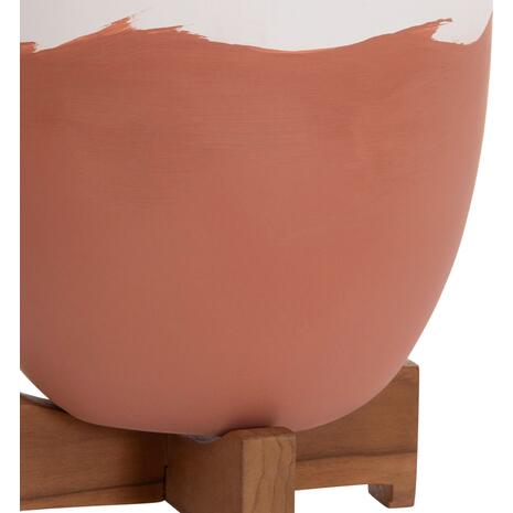 ΓΛΑΣΤΡΕΣ ΣΕΤ 2ΤΜΧ SEON HM4686.08 TERRACOTTA ΣΕ ΛΕΥΚΟ & ΤΕΡΑΚΟΤΑ--TEAK ΒΑΣΗ