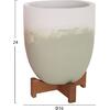 ΓΛΑΣΤΡΕΣ ΣΕΤ 2ΤΜΧ SEON HM4686.09 TERRACOTTA ΣΕ ΛΕΥΚΟ & ΠΡΑΣΙΝΟ--TEAK ΒΑΣΗ