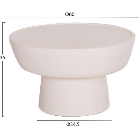 ΤΡΑΠΕΖΙ ΣΑΛΟΝΙΟΥ PIRSON HM18155.02 FIBER CEMENT ΣΕ ΛΕΥΚΟ--Φ60x36Υεκ.
