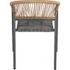 ΠΟΛΥΘΡΟΝΑ HOMAN HM6430.01 ΓΚΡΙ ΜΕΤΑΛΛΟ & TEXTILENE--ΜΠΕΖ P.E.RATTAN 53x58x75Υεκ