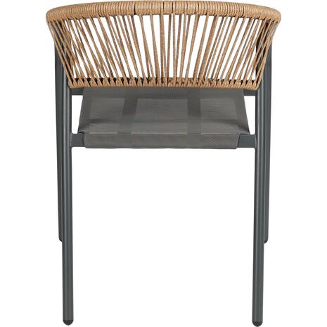 ΠΟΛΥΘΡΟΝΑ HOMAN HM6430.01 ΓΚΡΙ ΜΕΤΑΛΛΟ & TEXTILENE--ΜΠΕΖ P.E.RATTAN 53x58x75Υεκ
