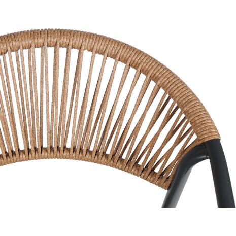 ΠΟΛΥΘΡΟΝΑ HOMAN HM6430.01 ΓΚΡΙ ΜΕΤΑΛΛΟ & TEXTILENE--ΜΠΕΖ P.E.RATTAN 53x58x75Υεκ