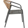 ΠΟΛΥΘΡΟΝΑ HOMAN HM6430.01 ΓΚΡΙ ΜΕΤΑΛΛΟ & TEXTILENE--ΜΠΕΖ P.E.RATTAN 53x58x75Υεκ