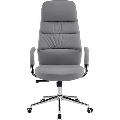 ΚΑΡΕΚΛΑ ΓΡΑΦΕΙΟΥ TEETER HM18355.10 ΓΚΡΙ PU ΔΕΡΜΑ--ΒΑΣΗ ΧΡΩΜΙΟΥ 67x66x121Υεκ