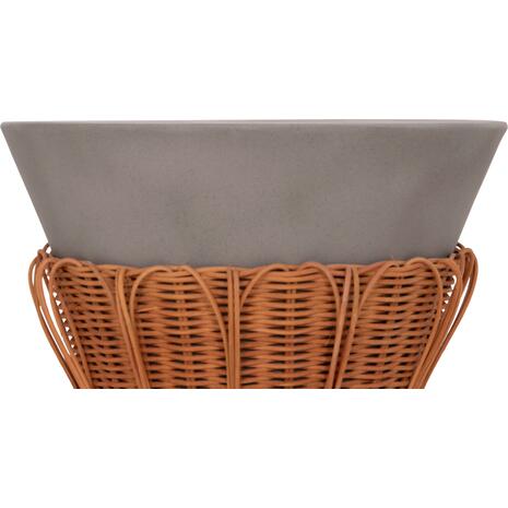 ΤΡΑΠΕΖΙ ΒΟΗΘΗΤΙΚΟ PERRAL HM18164.03S FIBER CEMENT ΓΚΡΙ-ΦΥΣΙΚΟ RATTAN--Φ42x36Υεκ