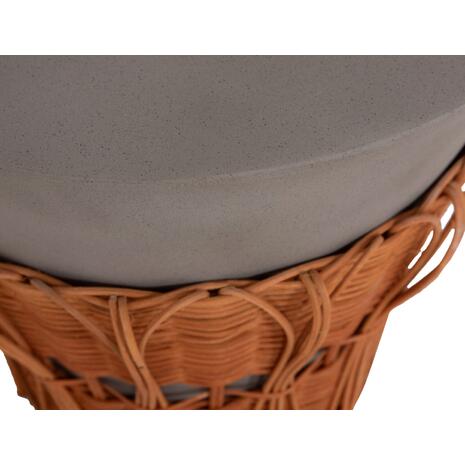 ΤΡΑΠΕΖΙ ΒΟΗΘΗΤΙΚΟ PERRAL HM18164.03S FIBER CEMENT ΓΚΡΙ-ΦΥΣΙΚΟ RATTAN--Φ42x36Υεκ