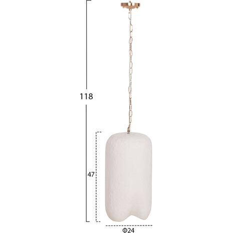 ΦΩΤΙΣΤΙΚΟ ΟΡΟΦΗΣ ΚΡΕΜΑΣΤΟ LOGKY HM4704.02S--FIBER CEMENT ΛΕΥΚΟ Φ24x47Υεκ
