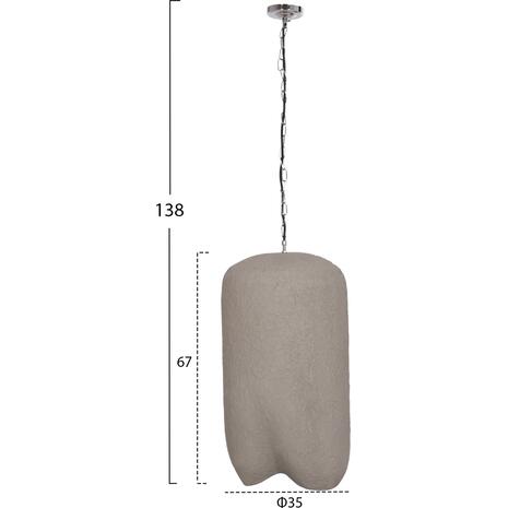 ΦΩΤΙΣΤΙΚΟ ΟΡΟΦΗΣ ΚΡΕΜΑΣΤΟ LOGKY HM4704.03L--FIBER CEMENT ΓΚΡΙ 35x35x67Υεκ