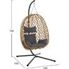 ΚΡΕΜΑΣΤΗ ΦΩΛΙΑ NESTA HM6468.05 ΜΑΥΡΟ ΜΕΤΑΛΛΟ--ΚΑΦΕ P.E.RATTAN 100x100x190Υεκ.