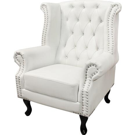ΠΟΛΥΘΡΟΝΑ-ΜΠΕΡΖΕΡΑ T.CHESTERFIELD POLINA HM0053.02 PU ΛΕΥΚΟ ΜΑΤ 83x75x107Yεκ. (Λευκό)