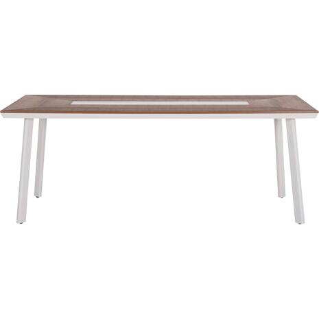 ΤΡΑΠΕΖΙ ΑΛΟΥΜΙΝΙΟΥ TABER HM5131.11 ΛΕΥΚΟ ΜΕ POLYWOOD TOP 200x100x75Υεκ