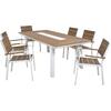 ΣΕΤ ΤΡΑΠΕΖΑΡΙΑΣ TABER HM10738.01 ΤΡΑΠΕΖΙ & 6 ΠΟΛΥΘΡΟΝΕΣ-ΑΛΟΥΜΙΝΙΟ & POLYWOOD-ΛΕΥΚΟ