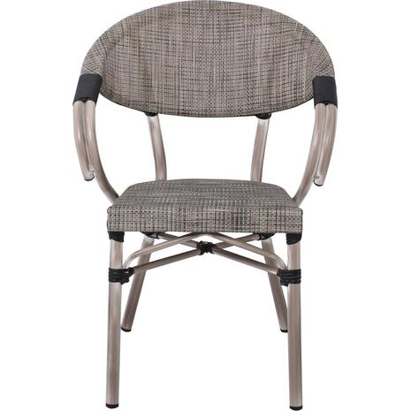 COSTA Πολυθρόνα Dining Αλουμινίου, Απόχρωση Antique Grey - Textilene Μπεζ (Ε286,1)