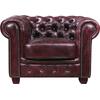 CHESTERFIELD Birmingham Πολυθρόνα Σαλονιού Καθιστικού, Δέρμα Antique Red (Ε9574,14)