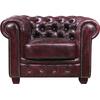 CHESTERFIELD Birmingham Πολυθρόνα Σαλονιού Καθιστικού, Δέρμα Antique Red (Ε9574,14)