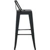 RELIX Σκαμπό Bar με Πλάτη, Μέταλλο Βαφή Μαύρο Matte (Ε5199,1ΜW)