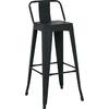 RELIX Σκαμπό Bar με Πλάτη, Μέταλλο Βαφή Μαύρο Matte (Ε5199,1ΜW)